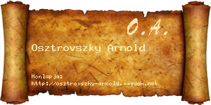 Osztrovszky Arnold névjegykártya